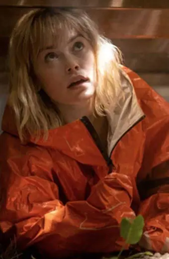 Daisy Ridley Viola Eade Chaos Walking Orange Hooded Jacket