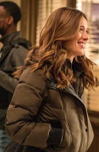 Chicago PD Marina Squerciati Kim Burgess Grey Puffer Jacket