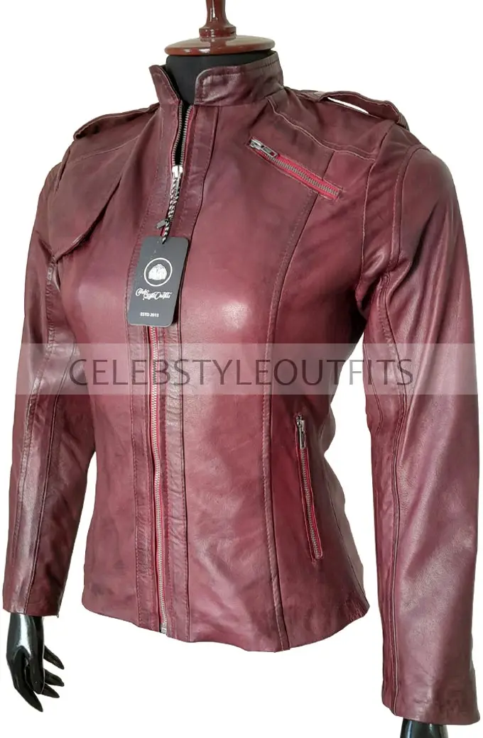 Chicago PD Sophia Bush Erin Lindsay Maroon Leather Jacket sophia-bush-chicago-pd-leather-jacket