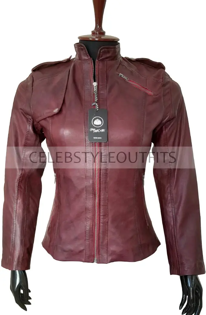 Chicago PD Sophia Bush Erin Lindsay Maroon Leather Jacket sophia-bush-chicago-pd-leather-jacket