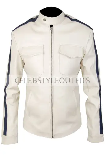 Need for Speed Aaron Paul Tobey Marshall White Racer Jacket