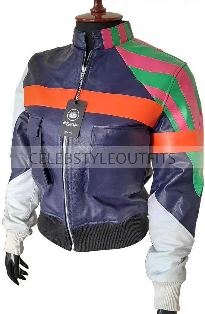 Porsha Crystal Sing 2 Blue Leather Jacket sing2-porsha-crystal-blue-jacket