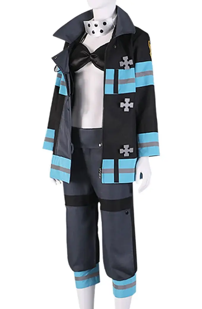 Tamaki Kotatsu Fire Force Black And Grey Jacket fire-force-tamaki-kotatsu-jacket