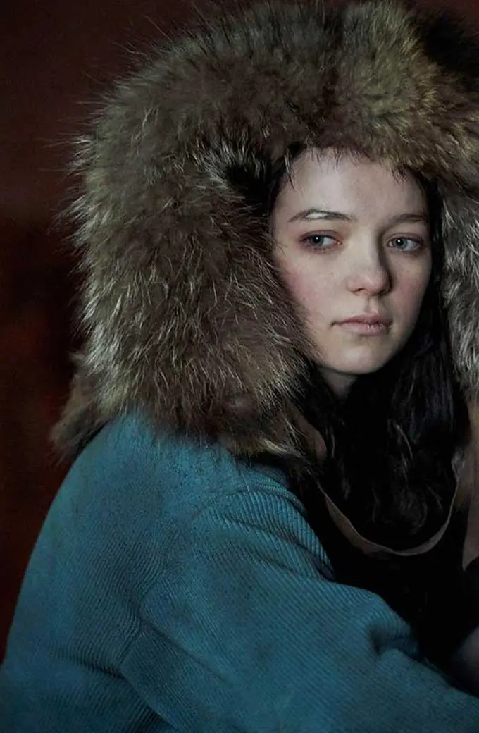 Esme Creed Miles Hanna TV Series Blue Corduroy Fur Hooded Coat esme-creed-hanna-hooded-coat