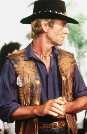 Paul Hogan Mick Crocodile Dundee Designer Brown Leather Vest