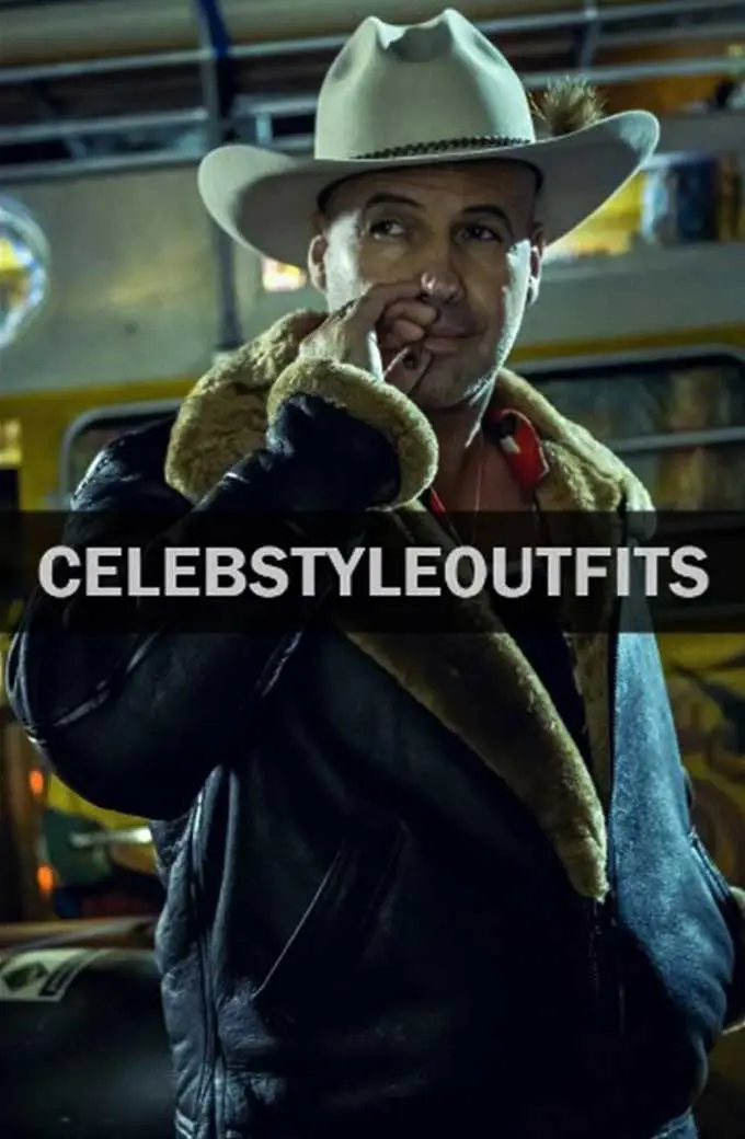 Billy Zane Joker Jones Curfew Bomber Brown Shearling Jacket curfew-billy-zane-shealing-jacket