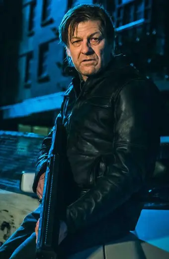 Sean Bean Errol Chambers Curfew Bomber Black Leather Jacket