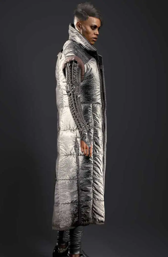 Brigitte Snuggly Cyberpunk 2077 Video Game Long Parachute Coat cyberpunk-2077-brigitte-snuggly-coat
