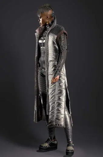 Cyberpunk 2077 Gaming Brigitte Snuggly Silver Cosplay Coat