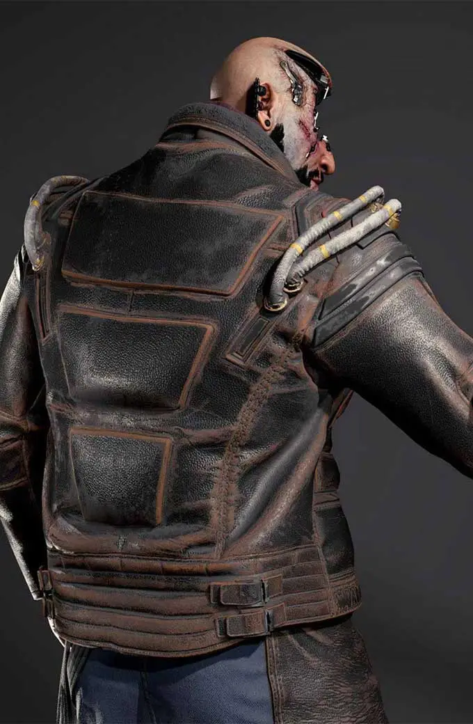Royce Cyberpunk 2077 Video Game Brown Cosplay Leather Jacket cyberpunk-2077-royce-leather-jacket