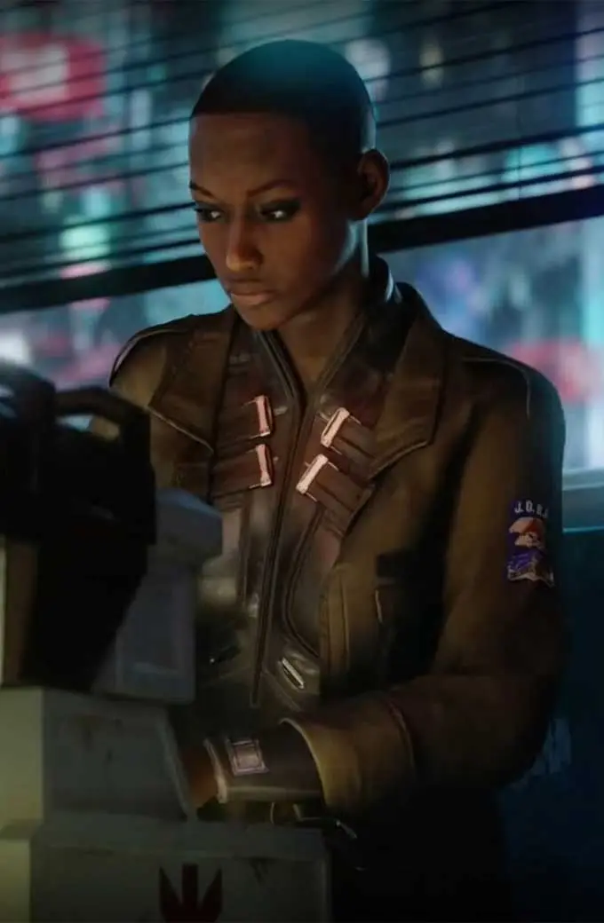 T-Bug Video Game Cyberpunk 2077 Brown Cosplay Leather Jacket cyberpunk-2077-t-bug-brown-jacket
