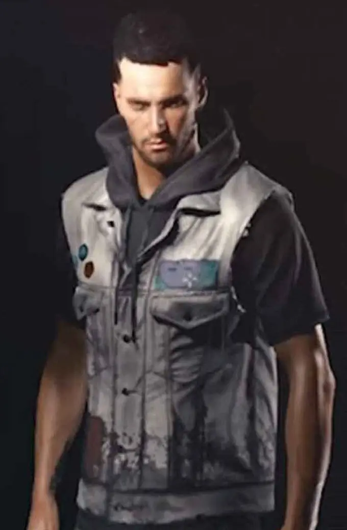 Video Game Cyberpunk 2077 Male V Grey Cosplay Leather Vest cyberpunk-2077-v-male-leather-vest