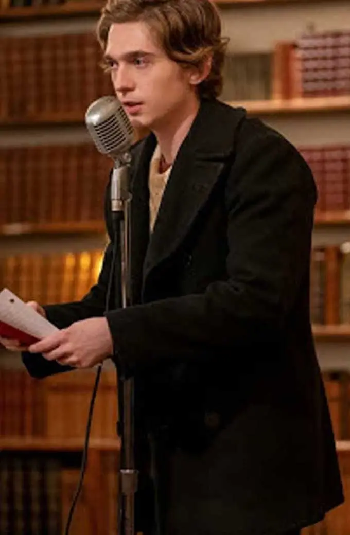 Austin Abrams Dash And Lily TV Series Black Trench Wool Coat dash-and-lily-austin-abrams-coat