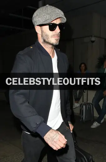 David Beckham Mens Casual Street Bomber Black Cotton Jacket