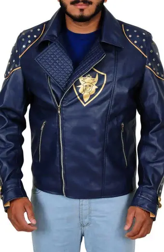 King Ben Mitchell Hope Descendants Blue Cosplay Leather Jacket