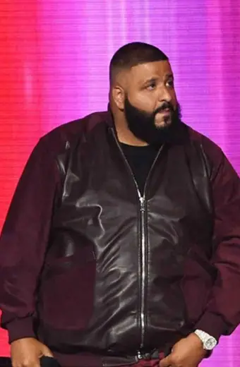 American Music Awards DJ Khaled Bomber Burgundy Leather Jacket