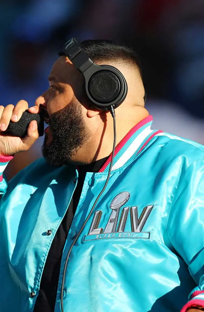 DJ Khaled Super Bowl Liv Bomber Blue Satin Varsity Jacket dj-khaled-super-bowl-liv-jacket