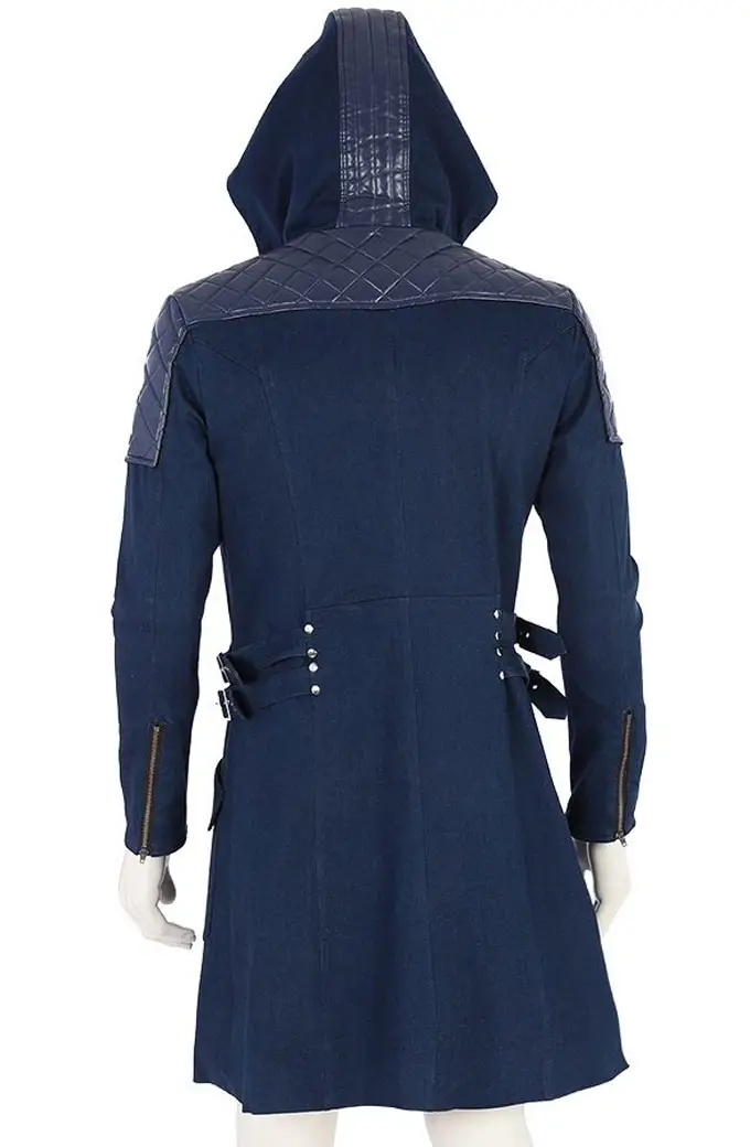Devil May Cry Video Game Nero Cosplay Hooded Blue Cotton Coat nero-video-game-devil-may-cry-coat
