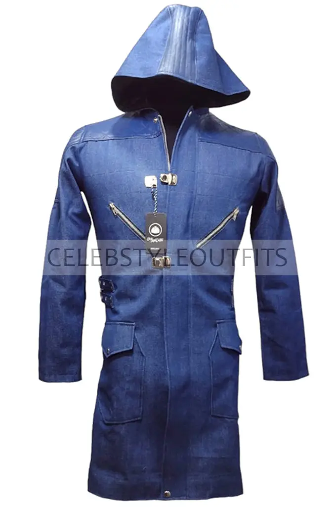 Devil May Cry Video Game Nero Cosplay Hooded Blue Cotton Coat nero-video-game-devil-may-cry-coat