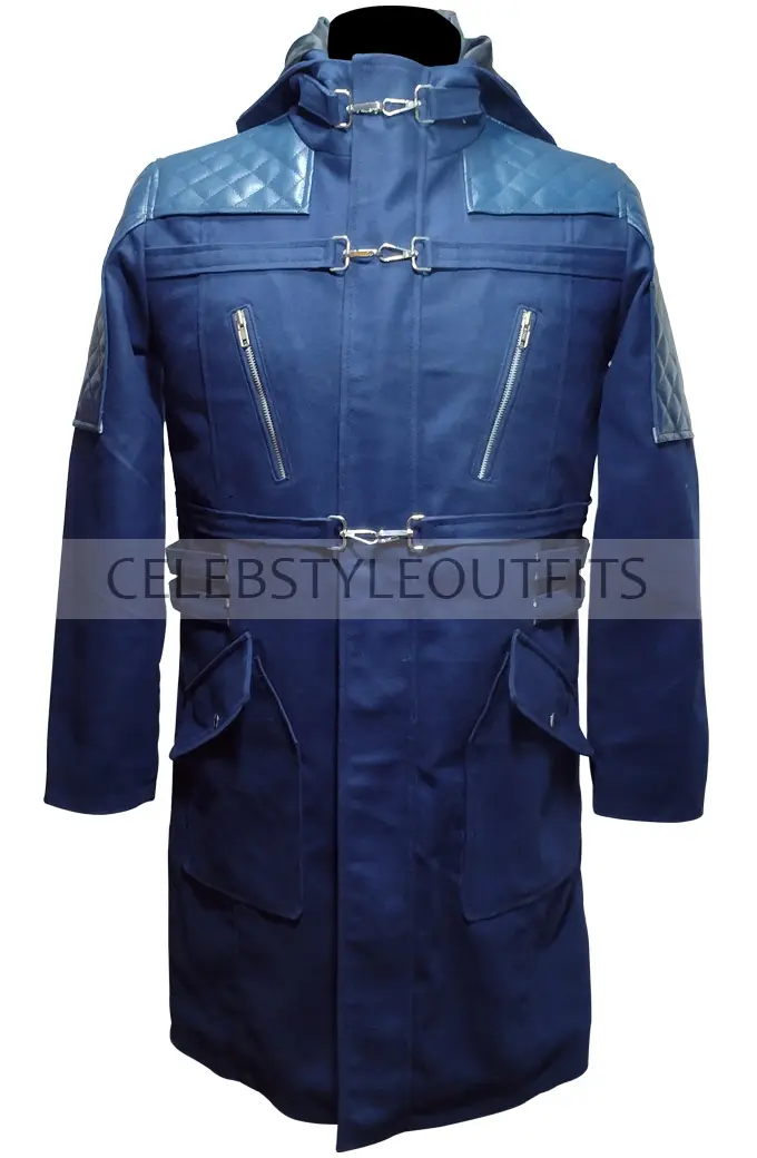 Devil May Cry Video Game Nero Cosplay Hooded Blue Cotton Coat nero-video-game-devil-may-cry-coat