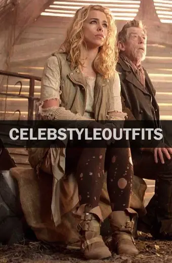 Roes Tyler Doctor Who Billie Piper Beige Suede Leather Vest
