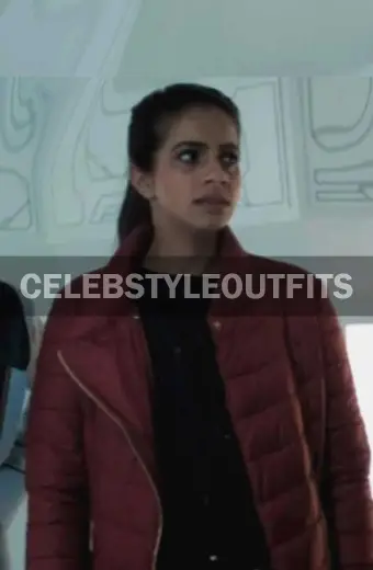 Doctor Who Mandip Gill Yasmin Khan Maroon Parachute Jacket