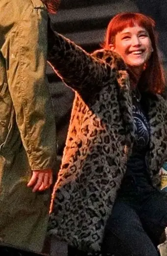 Kate Dibiasky Dont Look Up Jennifer Lawrence Cheetah Print Coat