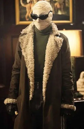 Doom Patrol Matt Bomer Larry Trainor Brown Wool Shearling Coat