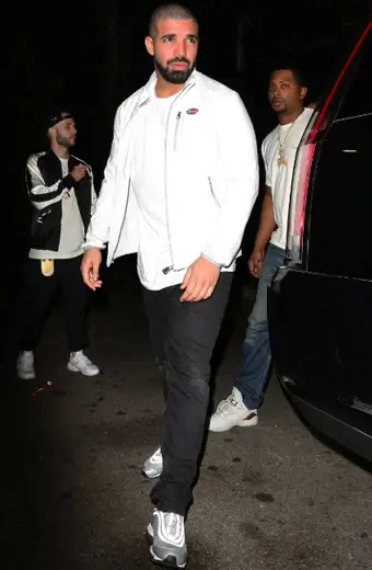 Casual Mens Aubrey Drake Graham Bomber White Cotton Jacket aubrey-drake-graham-jacket