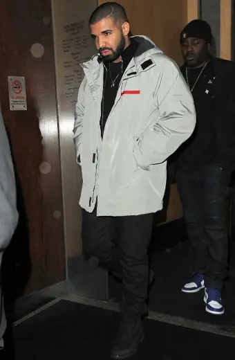 Casual Mens Aubrey Drake Graham Bomber Grey Parachute Jacket aubrey-drake-jacket