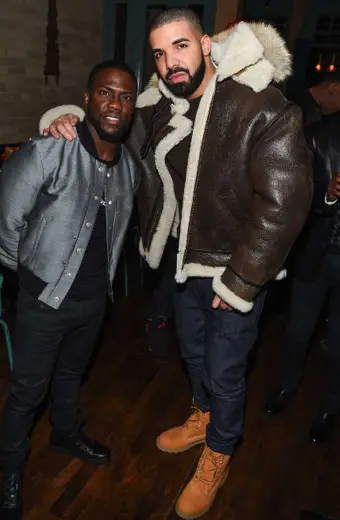 Aubrey Drake Graham Brown Leather Fur Hooded Shearling Jacket