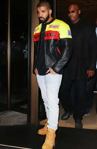 Aubrey Drake Graham HONDA Mens Black Biker Leather Jacket