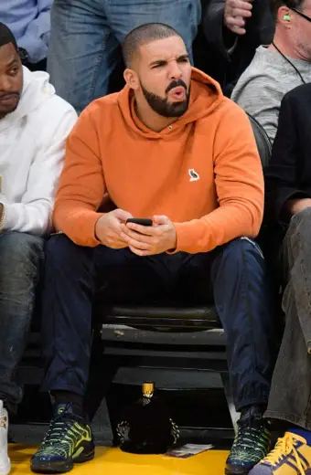 Casual Mens Aubrey Drake Graham Bomber Orange Fleece Hoodie