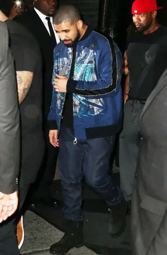 Casual Aubrey Drake Graham Mens Bomber Blue Cotton Jacket