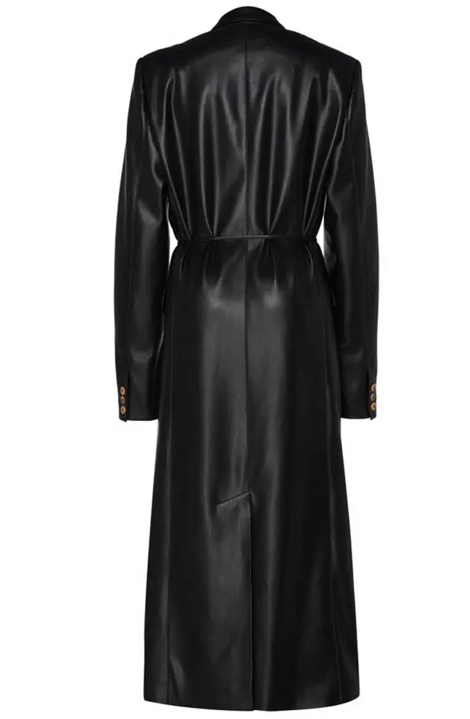 Dynasty Fallon Elizabeth Gillies Black Leather Trench Jacket fallon-elizabeth-gillies-dynasty-jacket