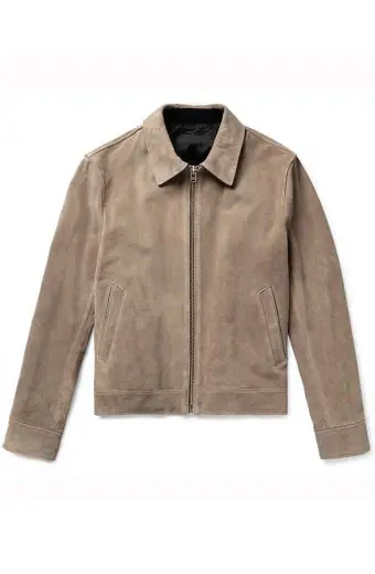 Liam Ridley Adam Huber Dynasty Beige Suede Leather Jacket