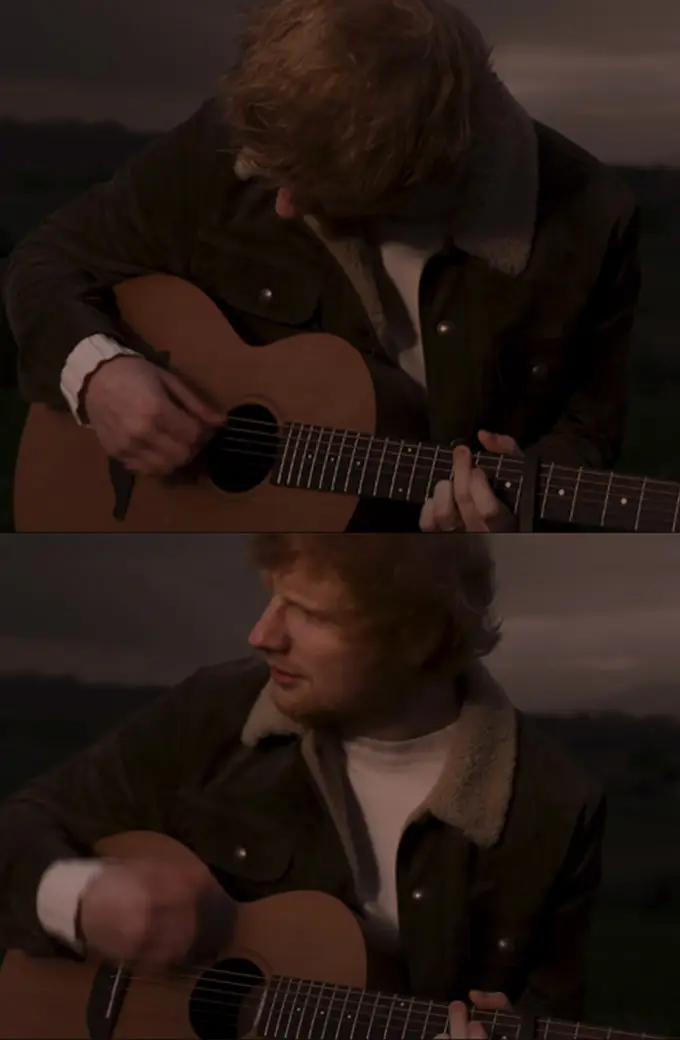 Song Afterglow Singer Ed Sheeran Shearling Collar Jacket ed-sheeran-afterglow-jacket