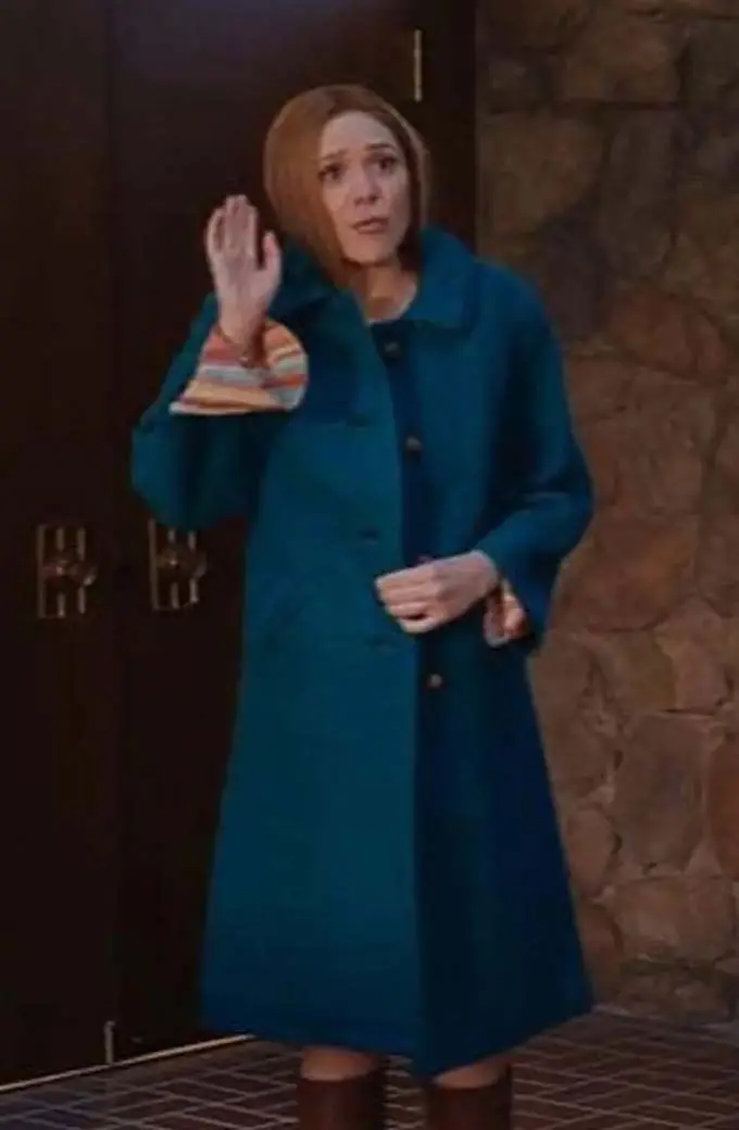 Wanda Maximoff Elizabeth Olsen Scarlet Witch WandaVision Coat elizabeth-olsen-wandavision-blue-coat
