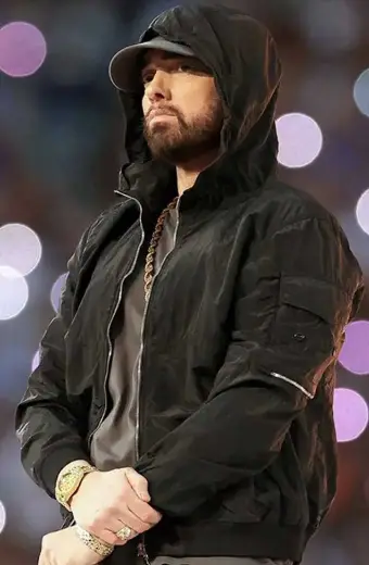Eminem Super Bowl Pepsi Marshall Mathers Black Bomber Hoodie