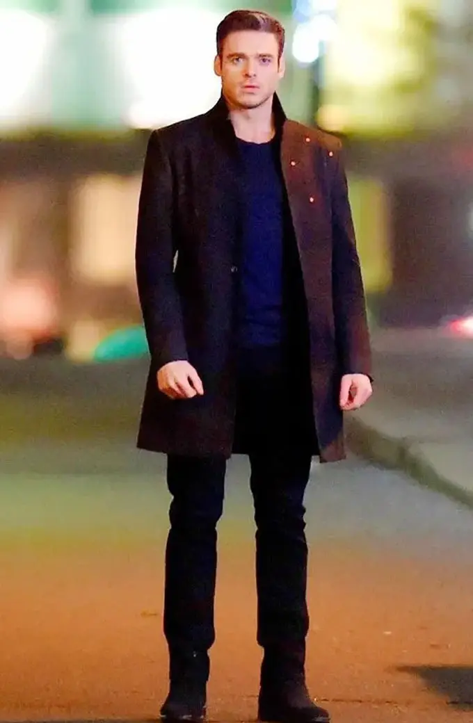 Ikaris Eternals Richard Madden Black Wool Mid-Length Coat eternals-ikaris-black-wool-coat
