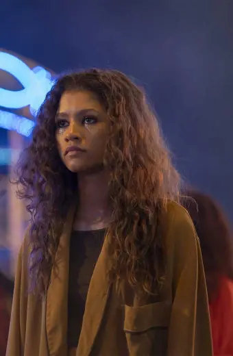 Zendaya Rue Bennett Euphoria TV Series Brown Long Trench Coat