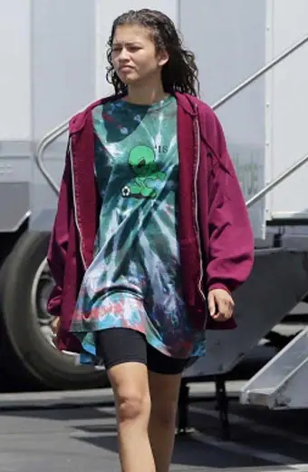 Zendaya Euphoria TV Series Rue Bennett Burgundy Fleece Hoodie