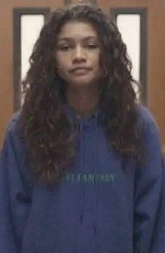 Rue Bennett Euphoria TV Series Zendaya Purple Fleece Hoodie