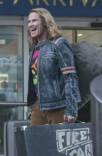Lars Erickssong Eurovision Will Ferrell Black Leather Jacket