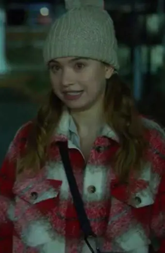 Emilija Baranac Fakes Zoe Christensen Red White Plaid Jacket