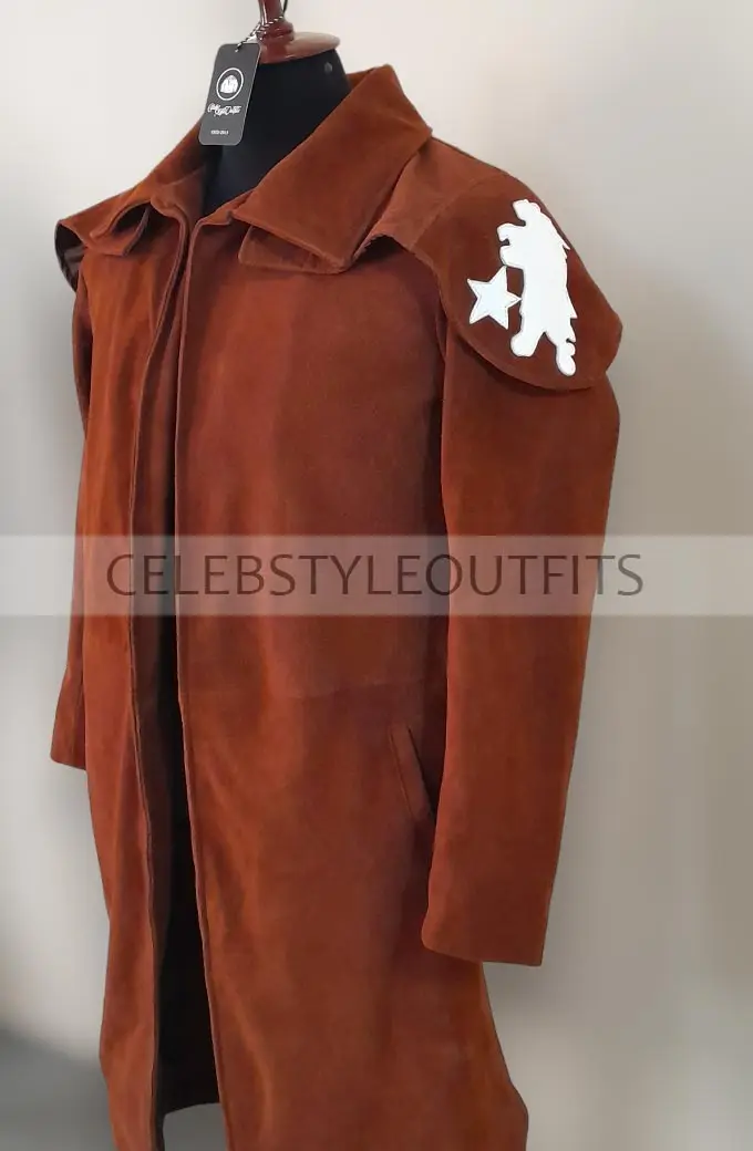 New Vegas NCR Veteran Ranger Fallout Brown Long Duster Coat fallout-new-vegas-brown-leather-coat