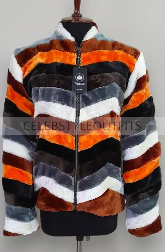 Mary Elizabeth Winstead Fargo Nikki Swango Stripes Fur Jacket