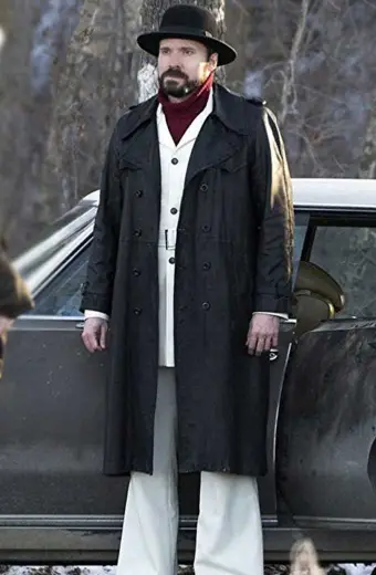 Wayne Kitchen Todd Mann Fargo Black Leather Trench Coat
