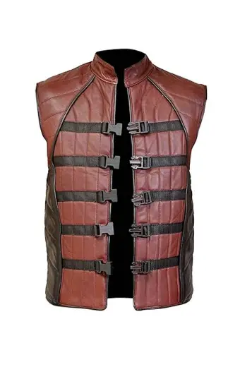 Ben Browder John Crichton Farscape TV Show Maroon Leather Vest farscape-ben-browder-maroon-vest
