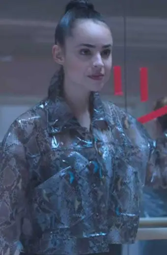 April Dibrina Sofia Carson Feel The Beat Snake Print Jacket